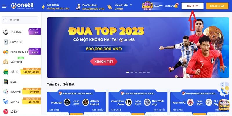Nhấn vào Đăng ký trên giao diện KUBET
